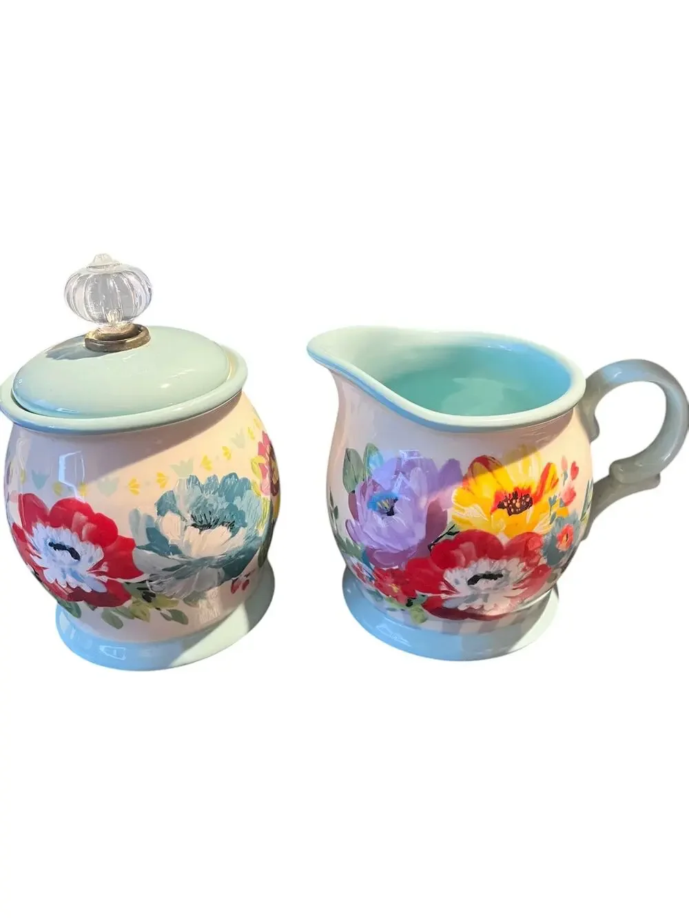 Pioneer Woman Sweet Romance Creamer & Sugar Bowl Set New